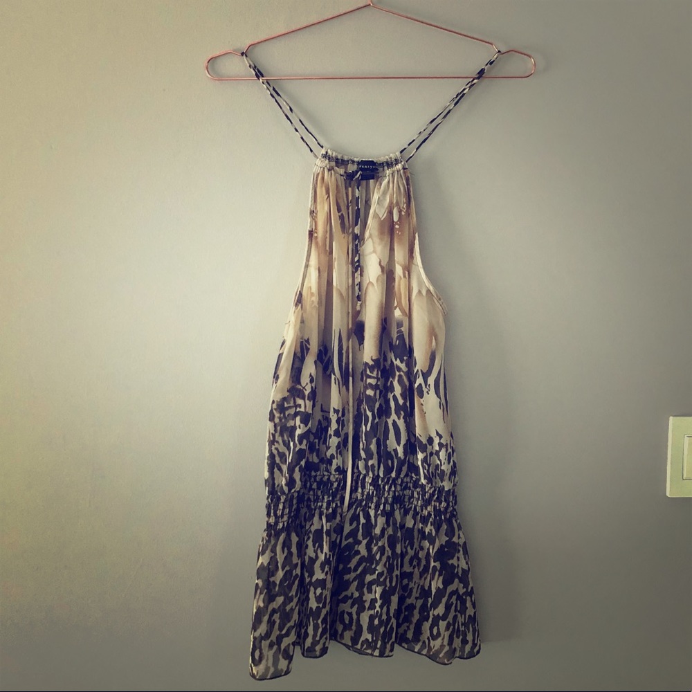 SALE!!Animal print Chiffon Mini Dress